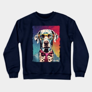 Chill Gentleman Dog Halftone Warhol Glasses Crewneck Sweatshirt